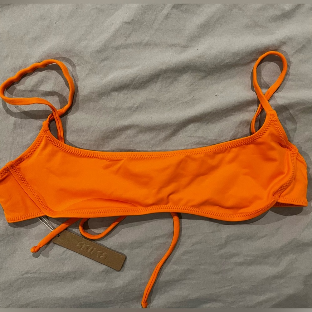 NWT Skims micro scoop bikini top, orange